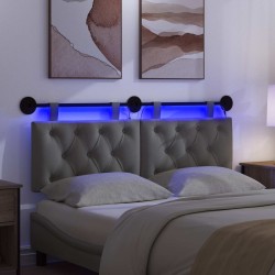 Tête de lit suspendue Avec lumière LED Gris foncé Tissu 629488629488