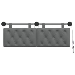 Tête de lit suspendue Avec lumière LED Gris foncé Tissu 629488629488