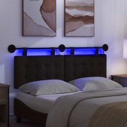 Tête de lit suspendue Avec lumière LED Noir Simili cuir 629489629489