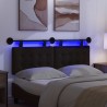 Tête de lit suspendue Avec lumière LED Noir Simili cuir 629489629489