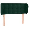 Tête de lit avec oreilles Vert foncé 93x23x78/88 cm Velours 629490629490