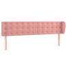 Tête de lit avec oreilles Rose 203x23x78/88 cm Velours 629493629493