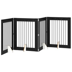 Porte de chien pliable avec supports 4 pcs Chêne noir 321 cm 629494629494