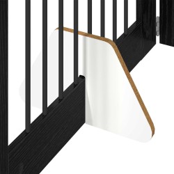 Porte de chien pliable avec supports 4 pcs Chêne noir 321 cm 629494629494