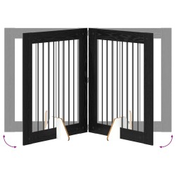 Porte de chien pliable avec supports 4 pcs Chêne noir 321 cm 629494629494