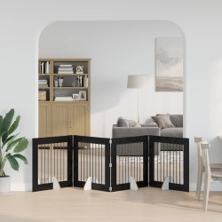 Porte de chien pliable avec supports 4 pcs Chêne noir 321 cm 629495629495