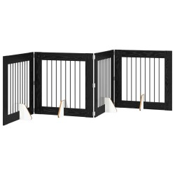 Porte de chien pliable avec supports 4 pcs Chêne noir 321 cm 629495629495