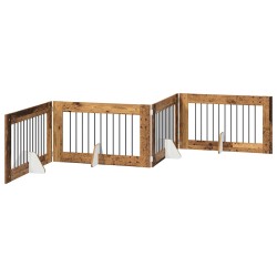 Porte de chien pliable avec supports 4 pcs Bois ancien 401 cm 629497629497