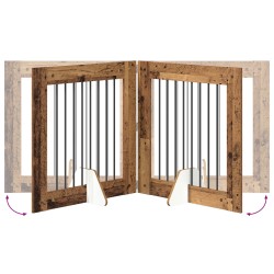 Porte de chien pliable avec supports 4 pcs Bois ancien 321 cm 629499629499