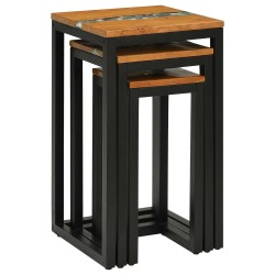 Table Gigogne 3 pc Marron Bois de teck massif 629500629500