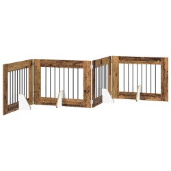 Porte de chien pliable avec supports 4 pcs Bois ancien 321 cm 629501629501