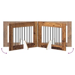 Porte de chien pliable avec supports 4 pcs Bois ancien 321 cm 629501629501
