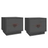 Tables de chevet 2 pcs Gris 40x34x35 cm Bois de pin massif 629502629502
