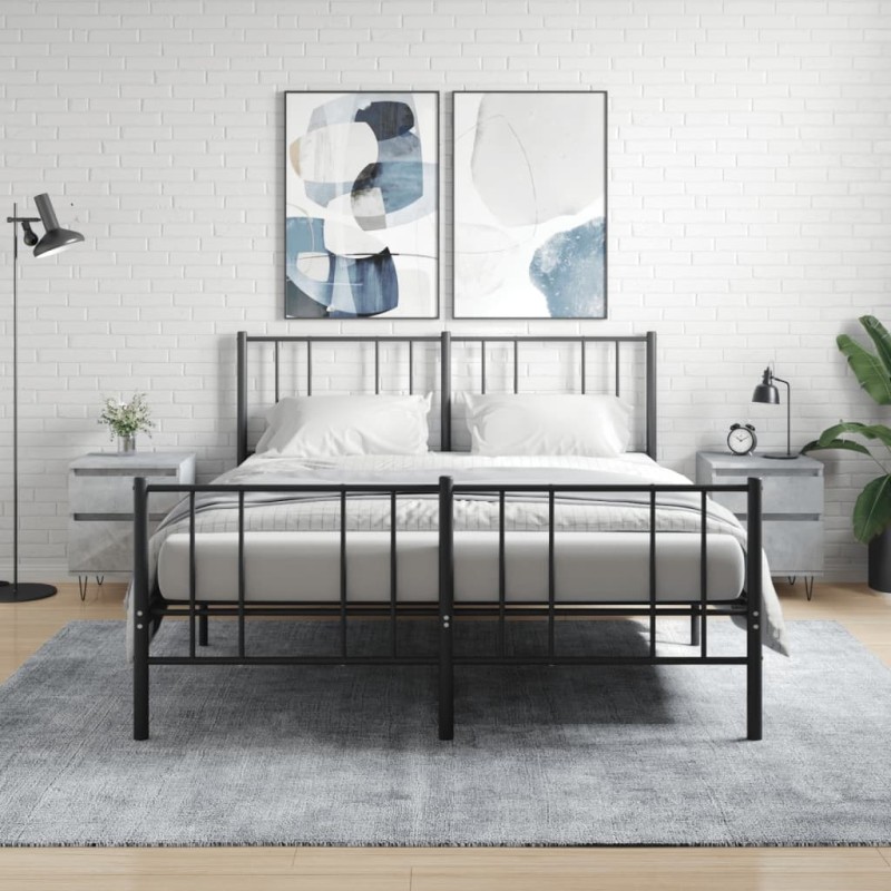 Tables de chevet 2 pcs gris béton 40x35x50 cm bois d’ingénierie 629503629503