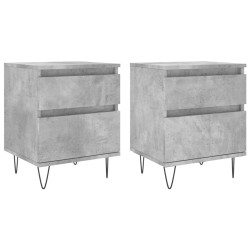 Tables de chevet 2 pcs gris béton 40x35x50 cm bois d’ingénierie 629503629503