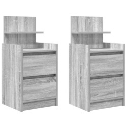 Tables de chevet avec 2 tiroirs 2 pcs sonoma gris 38x34x80 cm 629505629505
