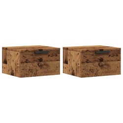 Tables de chevet murales 2 pcs vieux bois 34x30x20 cm 629506629506