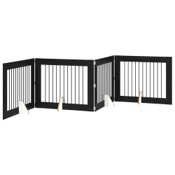 Porte de chien pliable avec supports 4 pcs Chêne noir 401 cm 629507629507