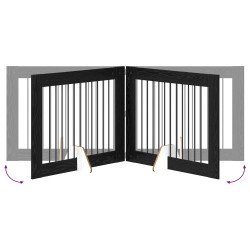 Porte de chien pliable avec supports 4 pcs Chêne noir 401 cm 629507629507