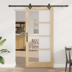 Porte coulissante ORKDAL Naturel et Noir 93 x 202 cm 629527629527
