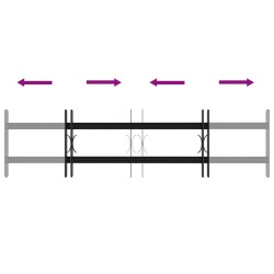 Grille de sécurité pour fenêtres avec 2 barres transversales 629528629528