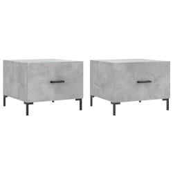 Tables basses 2 pcs gris béton 50x50x40 cm bois d'ingénierie 629529629529