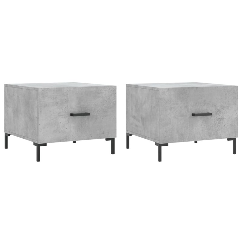 Tables basses 2 pcs gris béton 50x50x40 cm bois d'ingénierie 629529629529