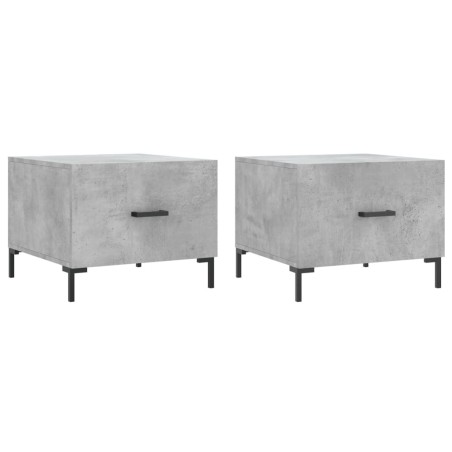 Tables basses 2 pcs gris béton 50x50x40 cm bois d'ingénierie 629529629529