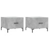 Tables basses 2 pcs gris béton 50x50x40 cm bois d'ingénierie 629529629529