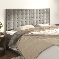 Tête de lit Gris clair 160x5x118/128 cm Velours 629533629533