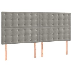Tête de lit Gris clair 160x5x118/128 cm Velours 629533629533