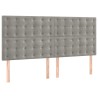 Tête de lit Gris clair 160x5x118/128 cm Velours 629533629533