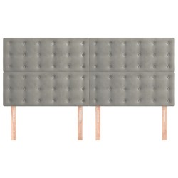 Tête de lit Gris clair 160x5x118/128 cm Velours 629533629533