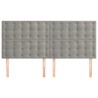 Tête de lit Gris clair 160x5x118/128 cm Velours 629533629533