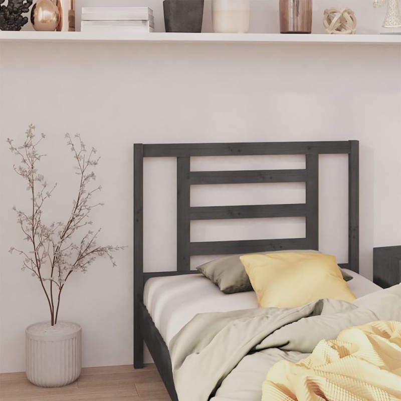 Tête de lit Gris 96x4x100 cm Bois massif de pin 629536629536