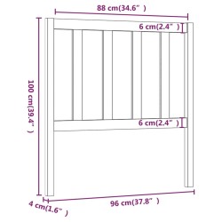 Tête de lit Gris 96x4x100 cm Bois massif de pin 629537629537