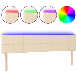 Tête de lit à LED Crème 200x5x78/88 cm Tissu 629539629539