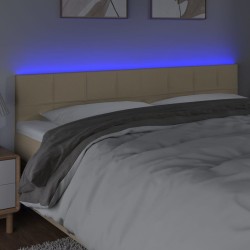 Tête de lit à LED Crème 200x5x78/88 cm Tissu 629539629539