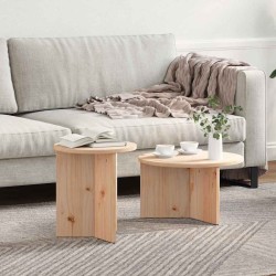 Table basse 2 pcs Naturel Bois de pin massif 629541629541