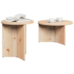 Table basse 2 pcs Naturel Bois de pin massif 629541629541
