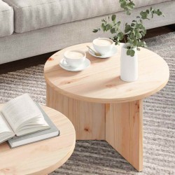 Table basse 2 pcs Naturel Bois de pin massif 629541629541