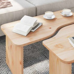 Table basse 2 pcs Naturel Bois massif en pin 629542629542