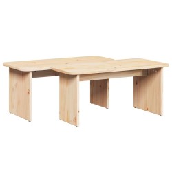 Table basse 2 pcs Naturel Bois massif en pin 629542629542