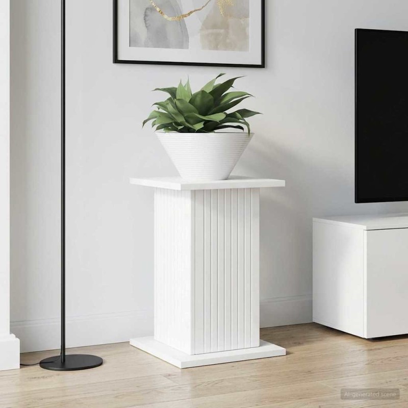 Support de Plante 2 pcs Blanc brillant 30,5 x 30 x 43 cm 629557629557