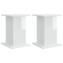 Support de Plante 2 pcs Blanc brillant 30,5 x 30 x 43 cm 629557629557