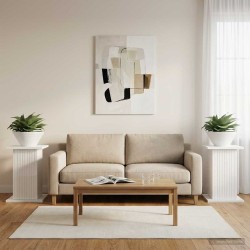 Support de Plante 2 pcs Blanc brillant 30,5 x 30 x 43 cm 629557629557