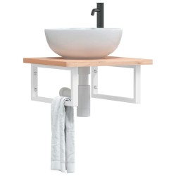 Supports d'étagères pour lavabo 2 pcs blanc rectangulaire acier 629559629559