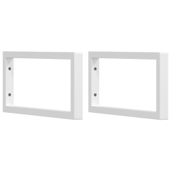 Supports d'étagères pour lavabo 2 pcs blanc rectangulaire acier 629559629559