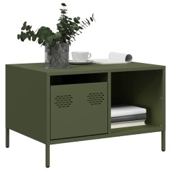 Table basse vert olive 68,5x50x43,5 cm acier laminé à froid 629567629567