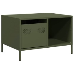 Table basse vert olive 68,5x50x43,5 cm acier laminé à froid 629567629567